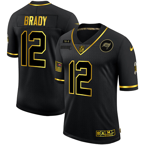 Tampa Bay Buccaneers #12 Tom Brady Men Nike 2020 Salute To Service Golden Limited NFL black Jerseys->chicago bears->NFL Jersey